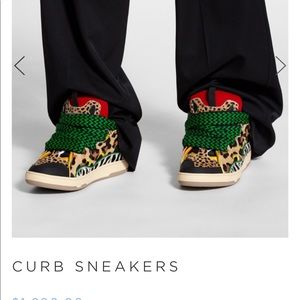 Lanvin curb Leopard sneaker